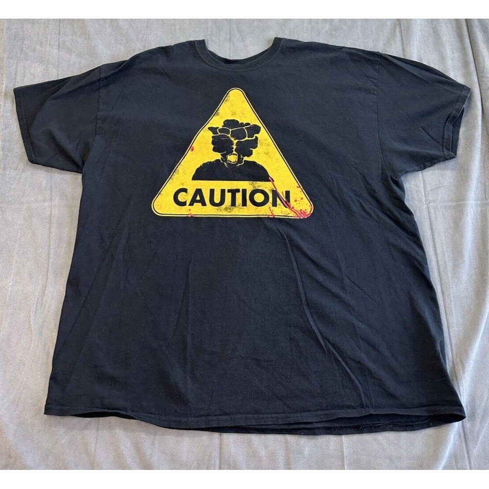 The Last Of Us Clicker Caution Promo Black TShirt Men's 2XL NO SIZE TAG Tee